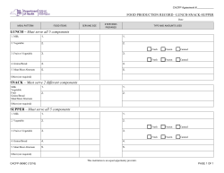 Food Production Record - Lunch, Snack, Supper (CACFP-3696C) PDF FILL-IN FORMAT