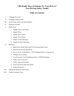 Teen Driving Safety Toolkit