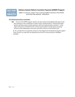 Addendum - Bidder's Conference: Support Team Funding Availability Solicitation (FAS) #15658 - Questions and Answers