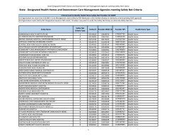 State Designated Health Homes and Downstream Care Management Agencies