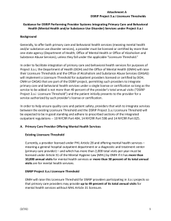 Licensure Thresholds