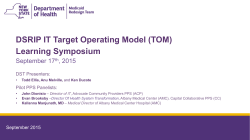 DSRIP IT Target Operating Model (TOM) Learning Symposium, Presentation