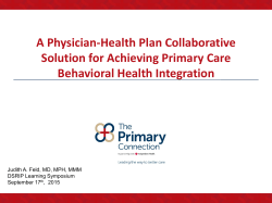 Considerations for Behavioral Health, Presentation