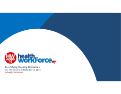 Identifying Training Resources