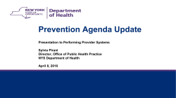 Prevention Agenda Update