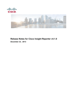 Cisco Insight Version 4.1.0 Release Notes