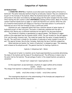 Formula of a hydrate lab