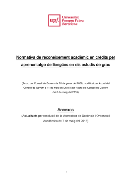 Annexos de la normativa (cursos i certificats reconeguts i cr dits ECTS RAC corresponents)