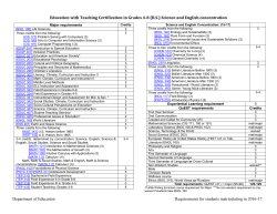 Science and English concentration