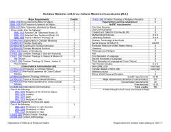 Cross-cultural Ministries Concentration