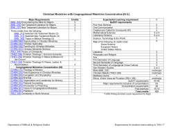 Congregational Ministries Concentration