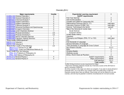 Courses for chemistry majors (B.S.)