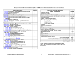 Courses for the BIS concentration