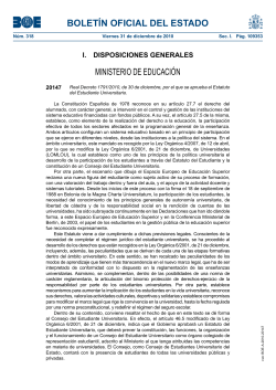 Text complet de l'Estatut de l'Estudiant Universitari