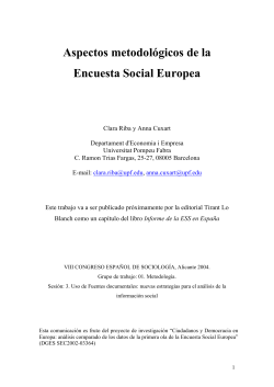 Aspectos metodol gicos de la Encuesta Social Europea