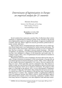 Determinants of legitimization in Europe: an empirical analysis for 21 countries