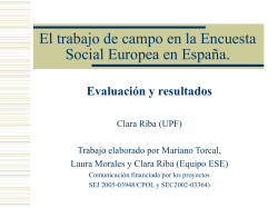 El trabajo de campo en la Encuesta Social Europea. Evaluaci n y resultados