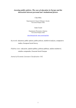 Asessing public policies. The case of education in Europe and the interaction between personal and institutional factors