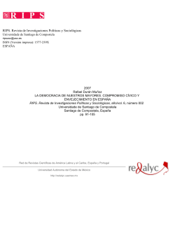 La democracia de nuestros mayores. Compromiso c vico y envejecimiento en Espa a