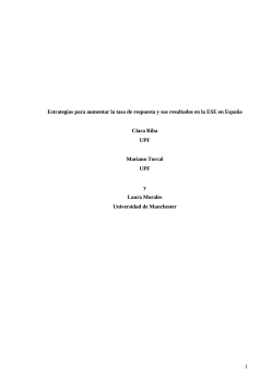 Estrategias para aumentar la tasa de respuesta y sus resultados en la ESE en Espa a