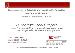 La Encuesta Social Europea: aspectos metodol gicos y consideraciones desde una perspectiva docente e investigadora