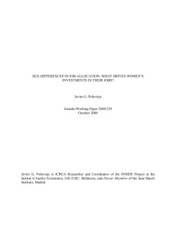 Sex-Differences in Job-Allocation: What Drives Women's Investments in their Jobs?