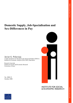 Domestic Supply, Job-Specialisation and Sex-Differences in Pay