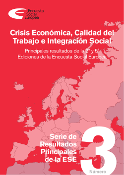 "Crisis Econ&oacute;mica, Calidad del Trabajo e Integraci&oacute;n Social"