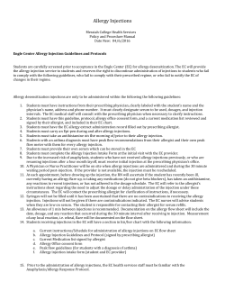 Allergy Injection Guideline and Protocol