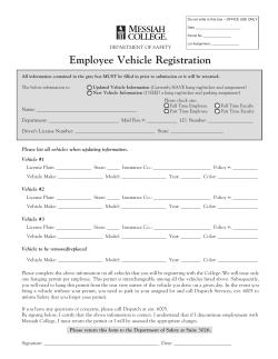 Employee Parking Permit Registration Form