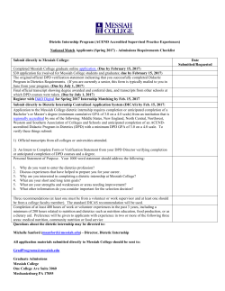 Dietetic internship - National Match option