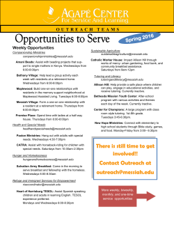 Spring 2016 Opportunities