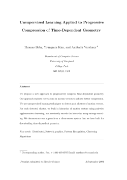 Unsupervised Learning Applied to Progressive Compression of Time-Dependent Geometry