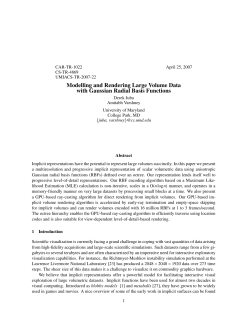 Modelling and Rendering Large Volume Data with Gaussian Radial Basis Functions