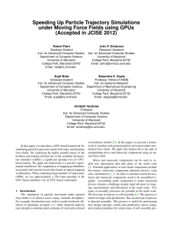 Speeding Up Particle Trajectory Simulations under Moving Force Fields using GPUs