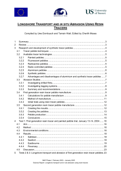 Longshore transport and in situ abrasion using resin tracers (4mb)