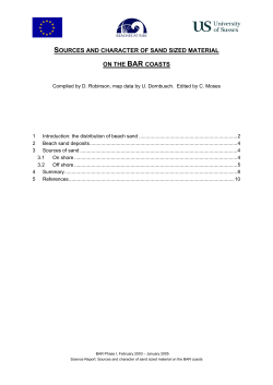 Sources and characteristics of sand sized material in the BAR coasts (1.4mb)