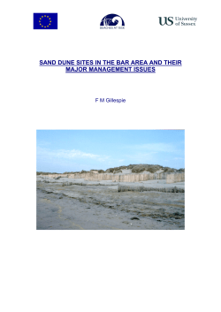 Sand dune sites in the BAR area and their major management issues