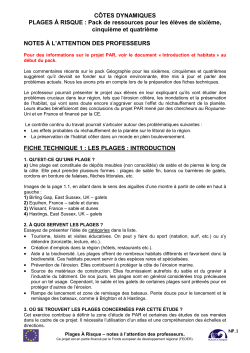 Notes pour les professeurs