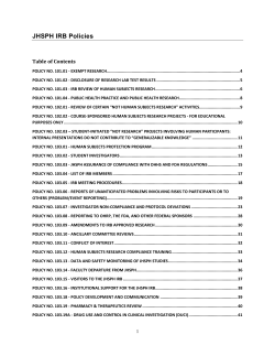 IRB Policies