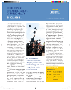 JHSPH Scholarship One Sheet
