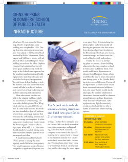 JHSPH Infrastructure One Sheet