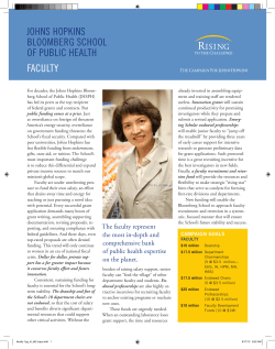 JHSPH Faculty One Sheet