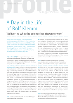 Sight and Life discusses effective implementation of nutrition programs with Dr. Rolf Klemm