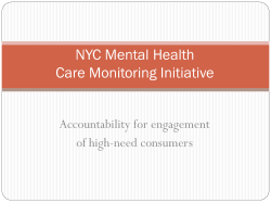 Presentation: NYC Mental Health Care Monitoring Initiative - 8.23.11