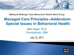 Presentation: Managed Care - M. Hogan - 7.12.11
