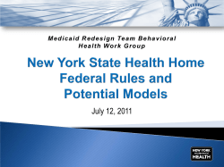 Presentation: Health Homes - G. Allen - 7.12.11