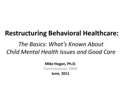 Presentation: Behavioral Health Services for Children - M. Hogan