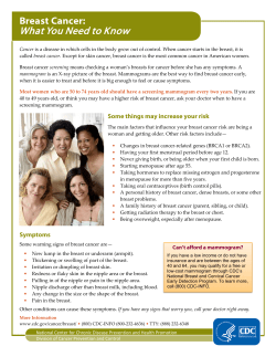 Breast Cancer: What You Need to Know (CDC)