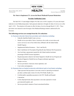 The Provider Notification Letter - November 3, 2011